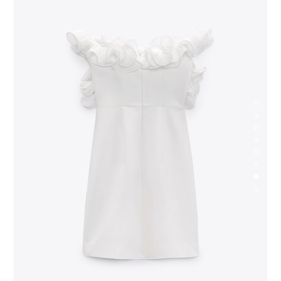 ZARA | Pleated ruffled mini dress | white - Picture 7 of 7